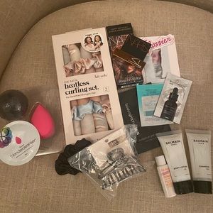 Kitch heatless curling system, metal claw clip, scrunchie and mixed samples!